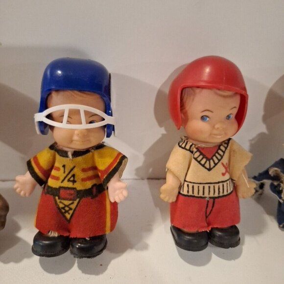 Uneeda PeeWees Pocket Boy Dolls Sports 4 Vintage 1966 Hee Wee 3.5" - Picture 4 of 16